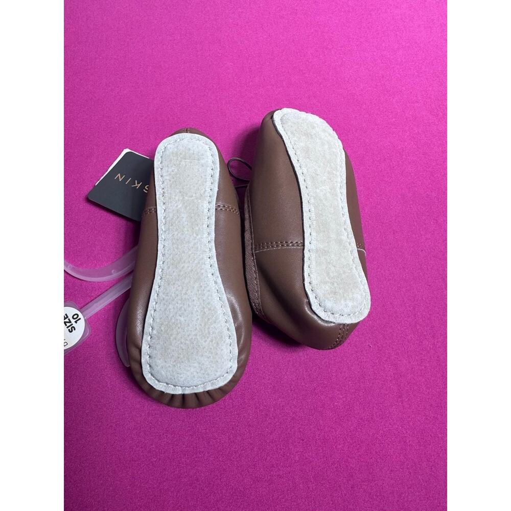 Danskin Ballet Slippers – Brown Stretch Elastic Bow Dance Shoes Size 10 - Picture 4 of 4